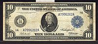 Fr.904, 1914 $10 Boston Federal Reserve Note, VF